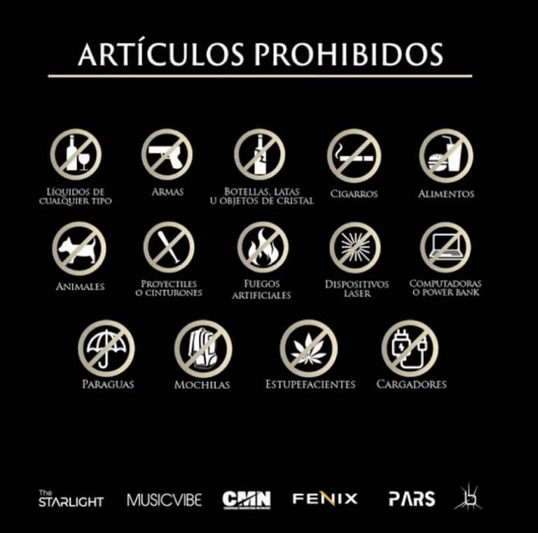 Concierto de Luis Miguel en Quito: Objetos prohibidos, pedidos a